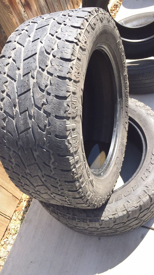 2 used tires 285/55/20 open country toyo 30 porcent life on for Sale in