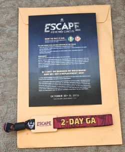 2026 Escape Halloween GA Wristbands