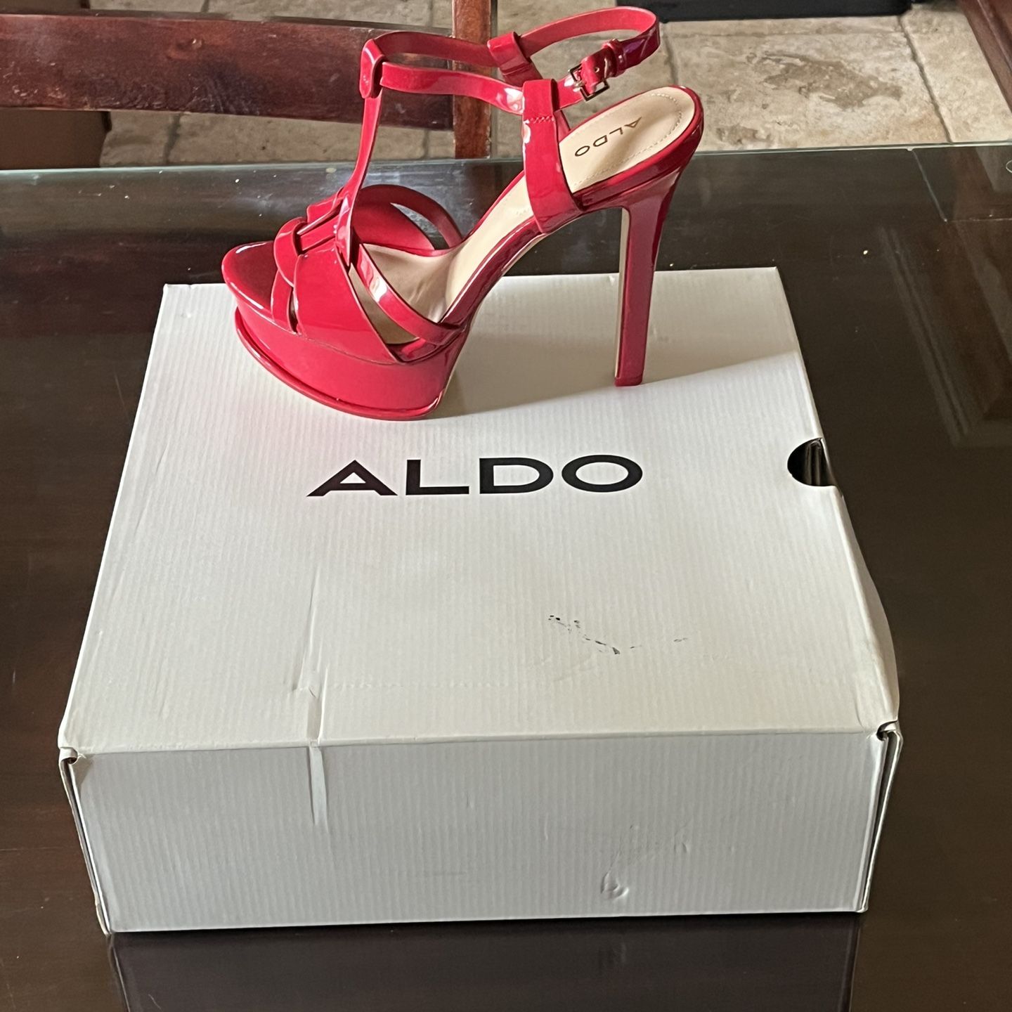 Red Aldo Chelly Heels Brand New