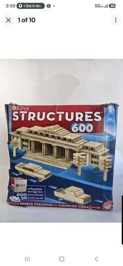 KEVA Structures 600-Piece Pine Wood Building Planks STEM Construction Toy Set