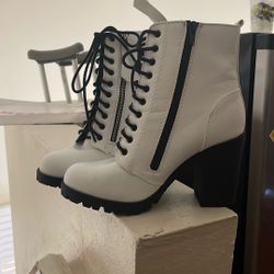 White And Black Boots
