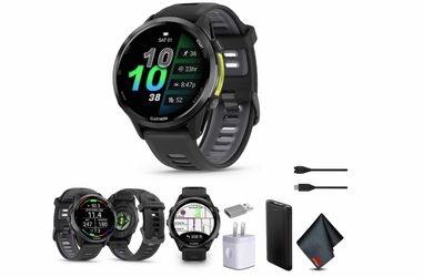 Garmin Forerunner 970 Running AMOLED Smartwatch Carbon Gray with P-Bank Bundle