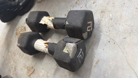 pair of 12lb dumbbells