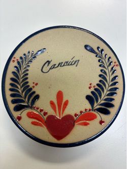 New Cancun Ceramic Plate. Diameter: 4”. Available in Coral Gables.