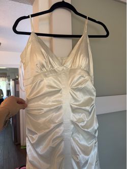 Vintage white satin maxi dress