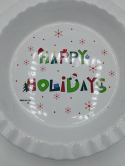 Happy Holidays Chrismas Themed Pie Tray 