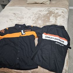 One Women And One Mens Size L NEVER WORN LIMITED EDITION HARLEY DAVIDSON SHIRTS