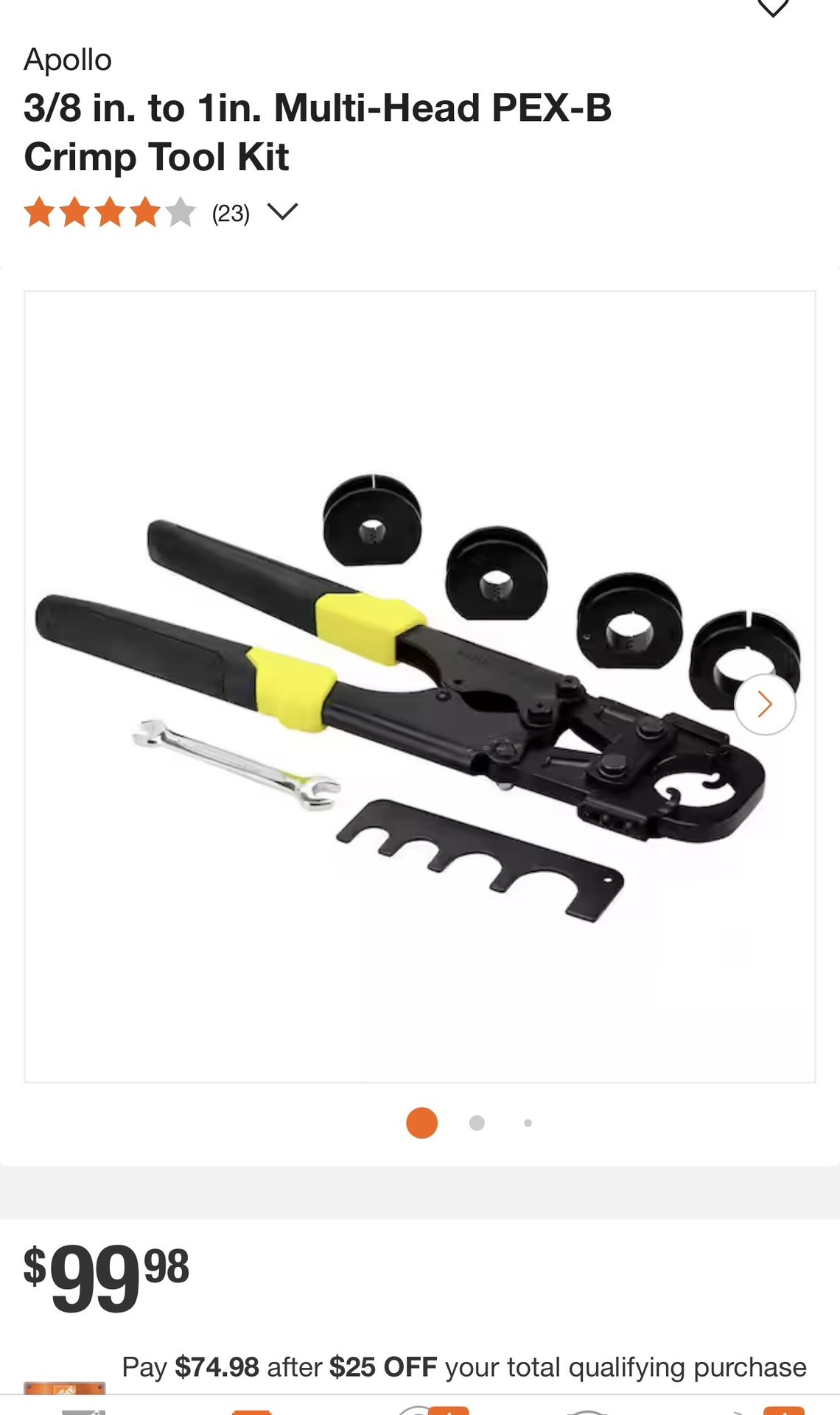 3/8 in. to 1in. Multi-Head PEX-B Crimp Tool Kit