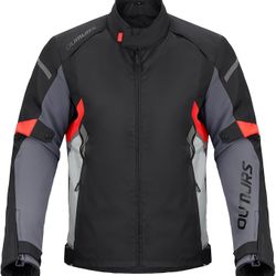 Large Size Motorcycle Jacket for Men With CE Armor and Waterproof Riding Gear with Body Armor Foam Padding & Breathable Fabric