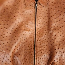 Bernini Full Ostrich Bomber Jacket