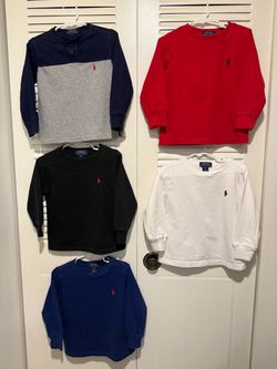 Polo Ralph Lauren Toddler Boy Essentials Lot 5pc Long Sleeve Tops Size 2T
