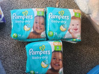 Pampers diapers size 4 and 5 $6 each
