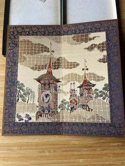 Kyonoshiki hand embroidered folding desktop screen
