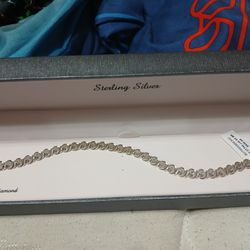 Sterling Silver Diamond Bracelet 