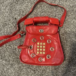 Red  vintage, purse phone