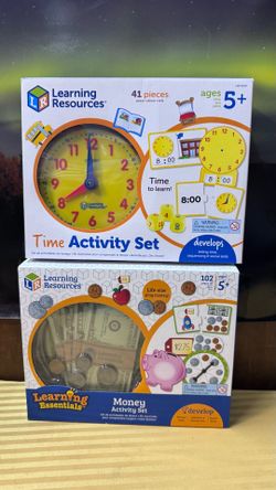 Learning Resources Activity Sets About Time & Money Ages 5+