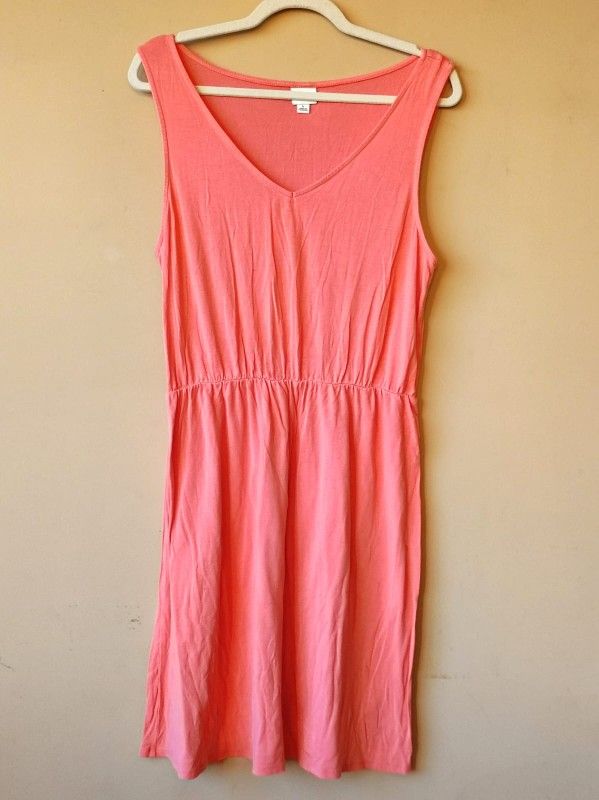 Coral Pink Sleeveless Summer Dress Women's Size L/ Large 