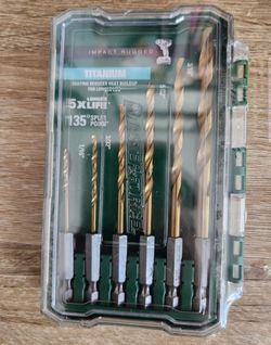NEW 6 Piece Titanium-Coated Drill Bit Set by MasterForce from Menards
