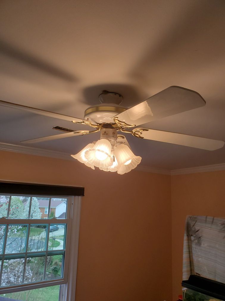 Free white ceiling fan w lights!