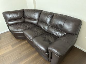 Real Leather Brown Couch