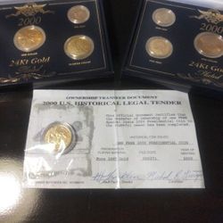 24 Kt Gold Year 2000 Proof Coin sets
