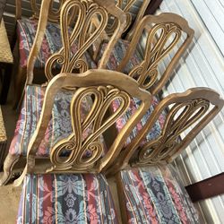 Set Of Six Antique Dining Chairs 