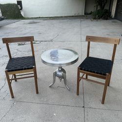 3 Chairs Like New! And A Metal Table 