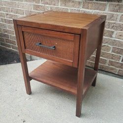 Wood Night Stand and Kitchen Island Wine Rack Side Table