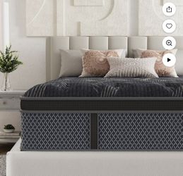 Behost 10 Inch Queen Mattress and frame, CertiPUR-US Memory Foam & Pocket Spings Medium Firm Hybrid Bed Mattress for Sleep
