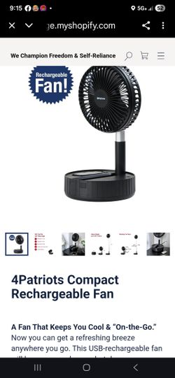 Rechargeable Wireless Compact Fan Comes With Remote