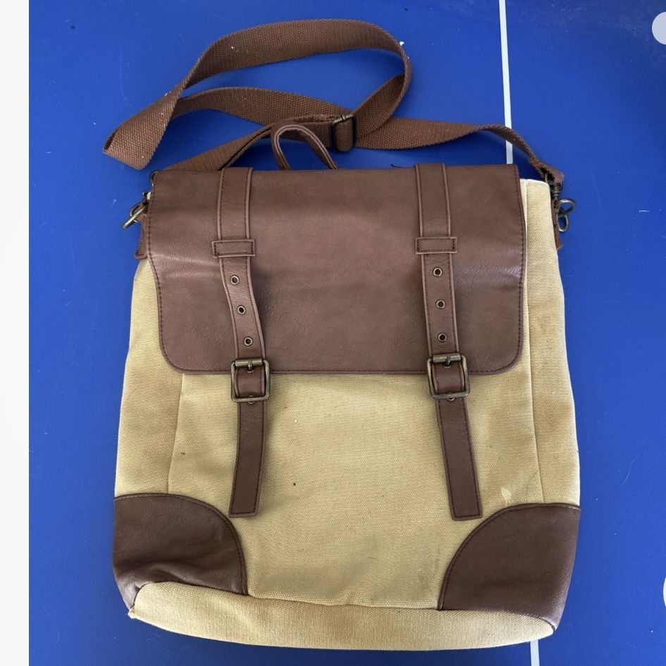 Messenger Bag leather canvas