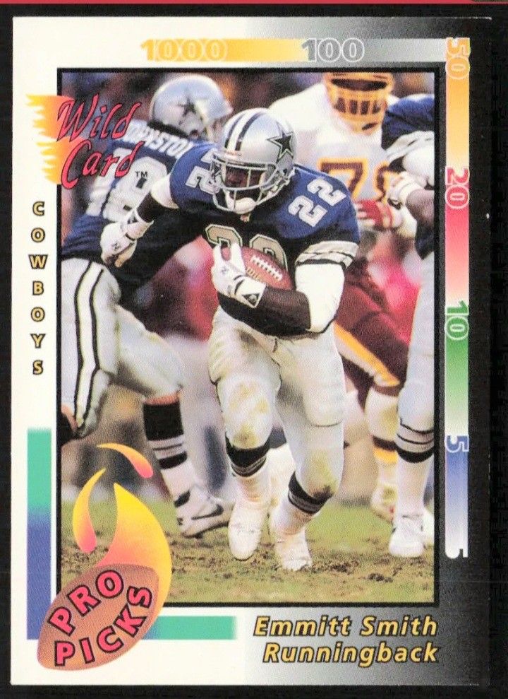 Super Nice 1992 Emmitt Smith Wild Card Pro Picks 1 Of 8 Near Mint Or Better