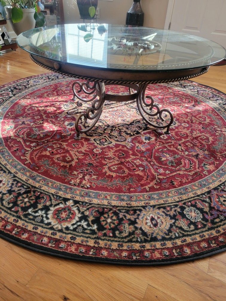 Wrought Iron Scroll Design Large Table And Side table 