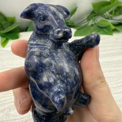 Crystal Sodalite Bull Carving 