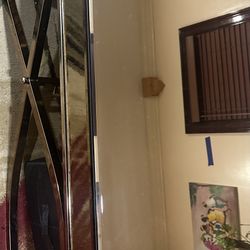 2-Piece Mirrored Glass Coffee & Side Table Set