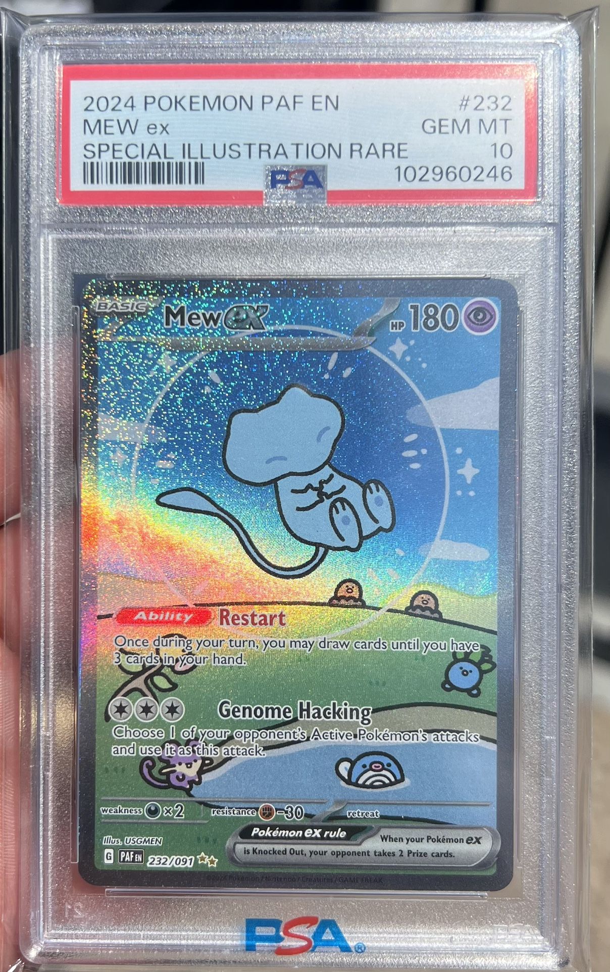 Pokemon Paldean fates Mew ex 232/091 PSA 10 Bubble Mew