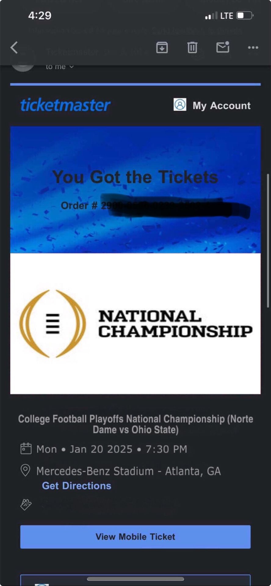 2025 College Football National Championships Tickets