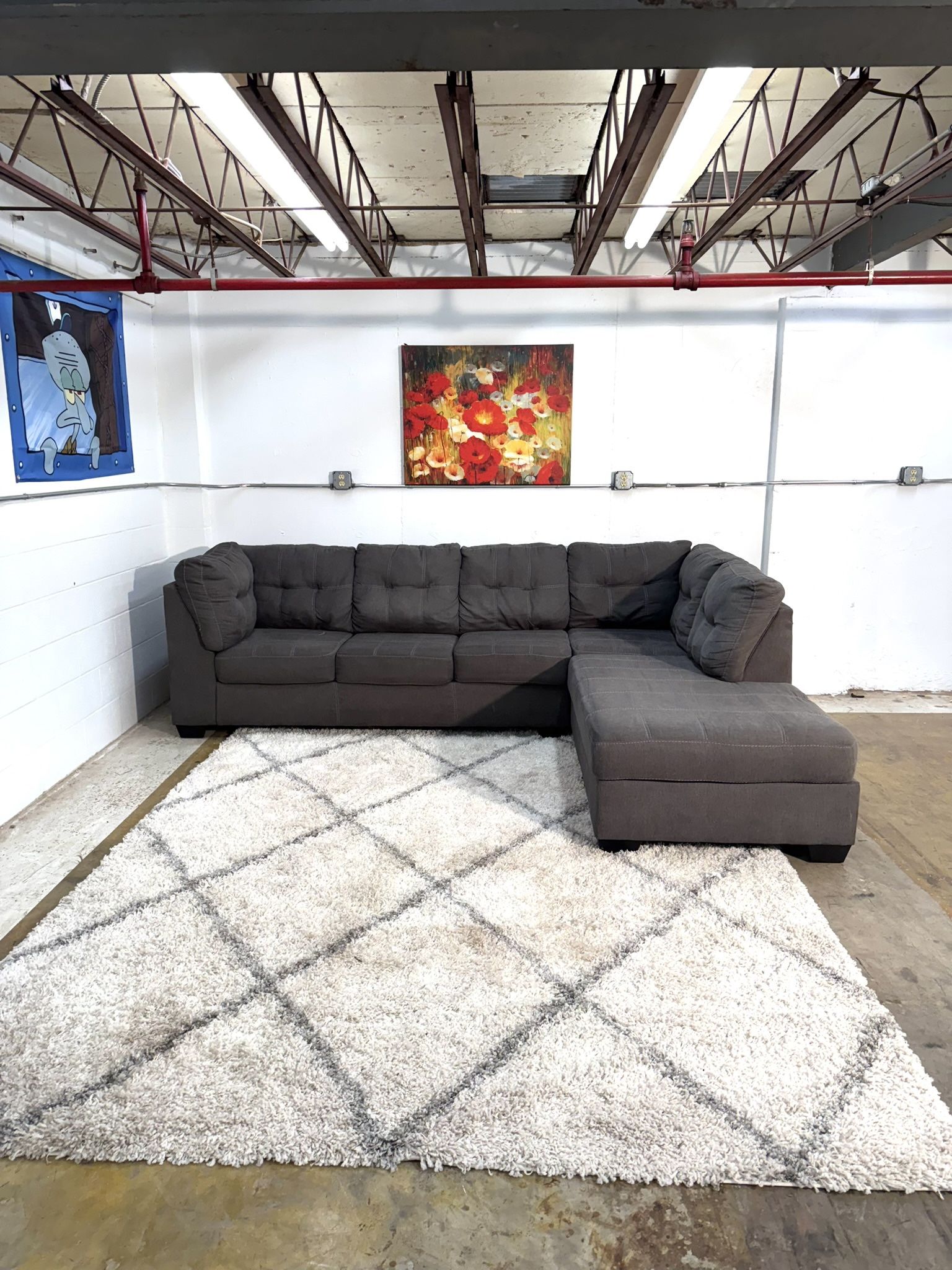 Grey Sectional Couch With
