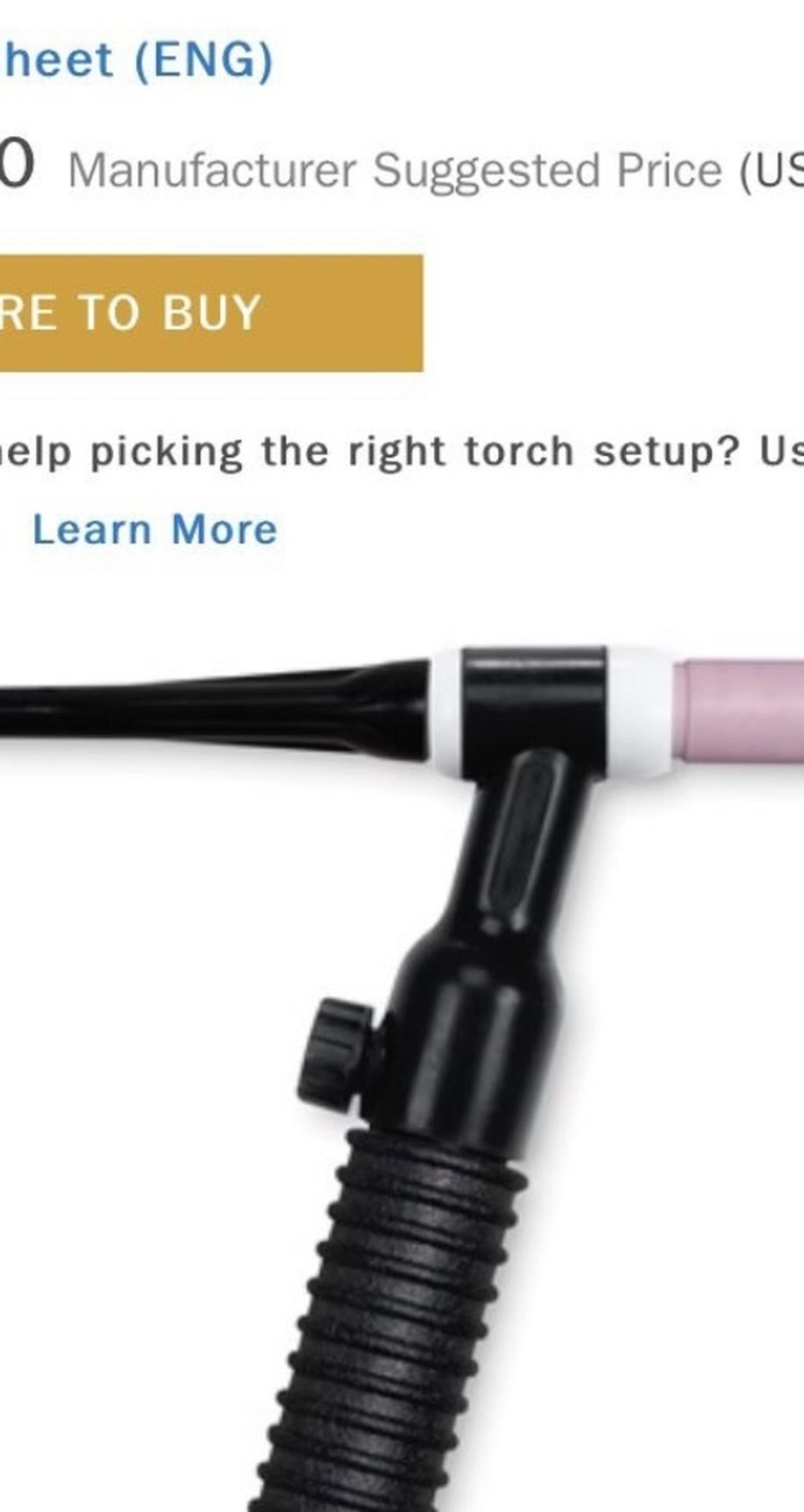 *** MILLER WELDCRAFT TIG TORCH 12.5ft LEAD & ADAPTER