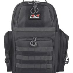 Val-R Tactical Pistol Range Backpack - Heavy Duty Shooting Range Bag with Internal Frame, Multi-Pistol Storage, Integrated Rain Cover and Lockable Zip