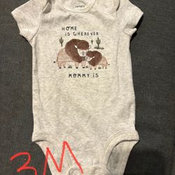 Carter's Gray Baby One Piece Size 3M