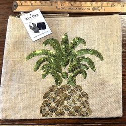 Pineapple Sequin Pouch NWT