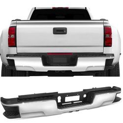 LA Zona Auto Parts 2015 to 2019 Chevy Silverado GM Sierra Dually Chrome Rear Bumper Defensa Tracera