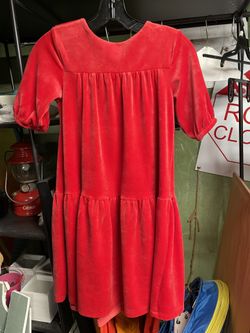 Hanna Andersson Red Velvet Dress, Size 140 Or Youth 10