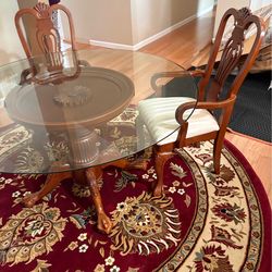 Antique Wood Dining table with 4 chairs