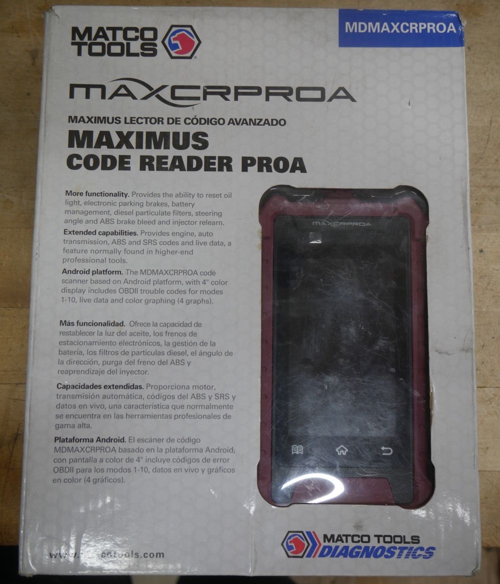 Matco Tools Mdmaxcrproa Maximus Code Reader Pro used tested.. in a good working order.