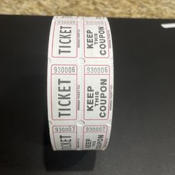 Double Roll Raffle Tickets- Roll of 2000 Tickets- Red