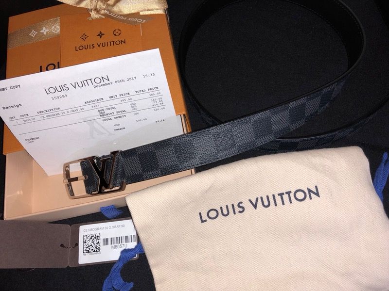 Louis Vuitton Damier Graphite Neogram 30MM Belt - Black Belts, Accessories  - LOU231783