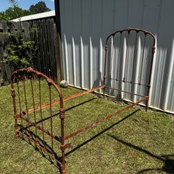 Antique Victorian Cast Wrought Iron Bed Frame