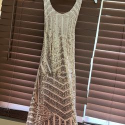 Rose Gold Sequin Prom Dress
